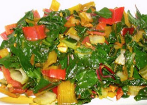 cooked red swiss chard