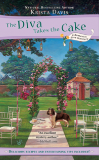 a backyard wedding with Daisy, the dog, standing by a pink rose covers arbor